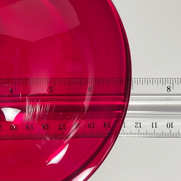 PAIRPOINT RUBY RED COMPOTE / Rare Clear Stem / Controlled Bubble Ball Base / MCM - Picture 10 of 11